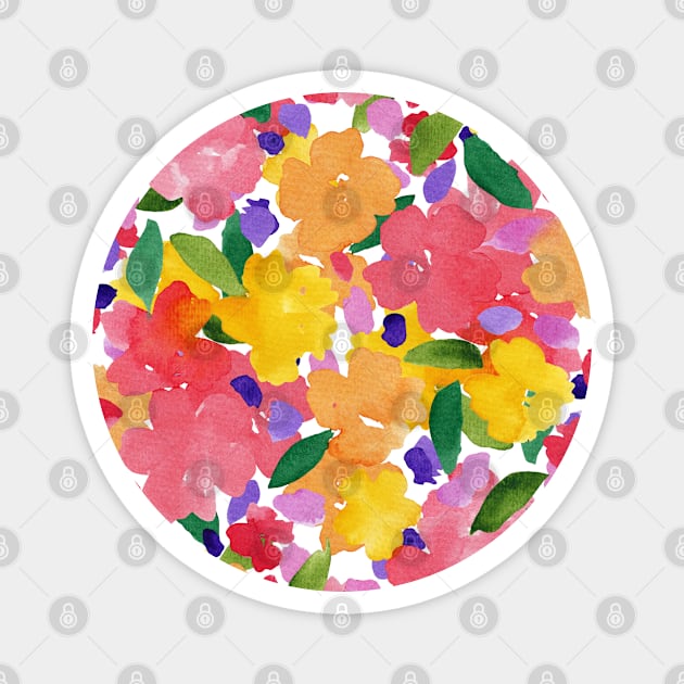 Abtract Watercolour Floral Magnet by ChimaineMary